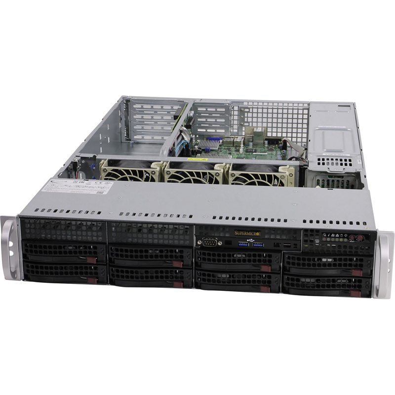 Supermicro SERVER SYS-5029P-WTR (X11SPW-TF, 825TQ-R500WB) (LGA 3647, Intel C622 chipset, VGA, 6xDDR4 Up to 1.5TB ECC 3DS LRDIMM, 8 Hot-swap 3.5" SATA3 drive bays, 4 PCI-E 3.0 x8 (FHFL) slots; 1 PCI-E 3.0 x8 (LP) slot, Dual 10GBase-T LAN with Intel® X772 +